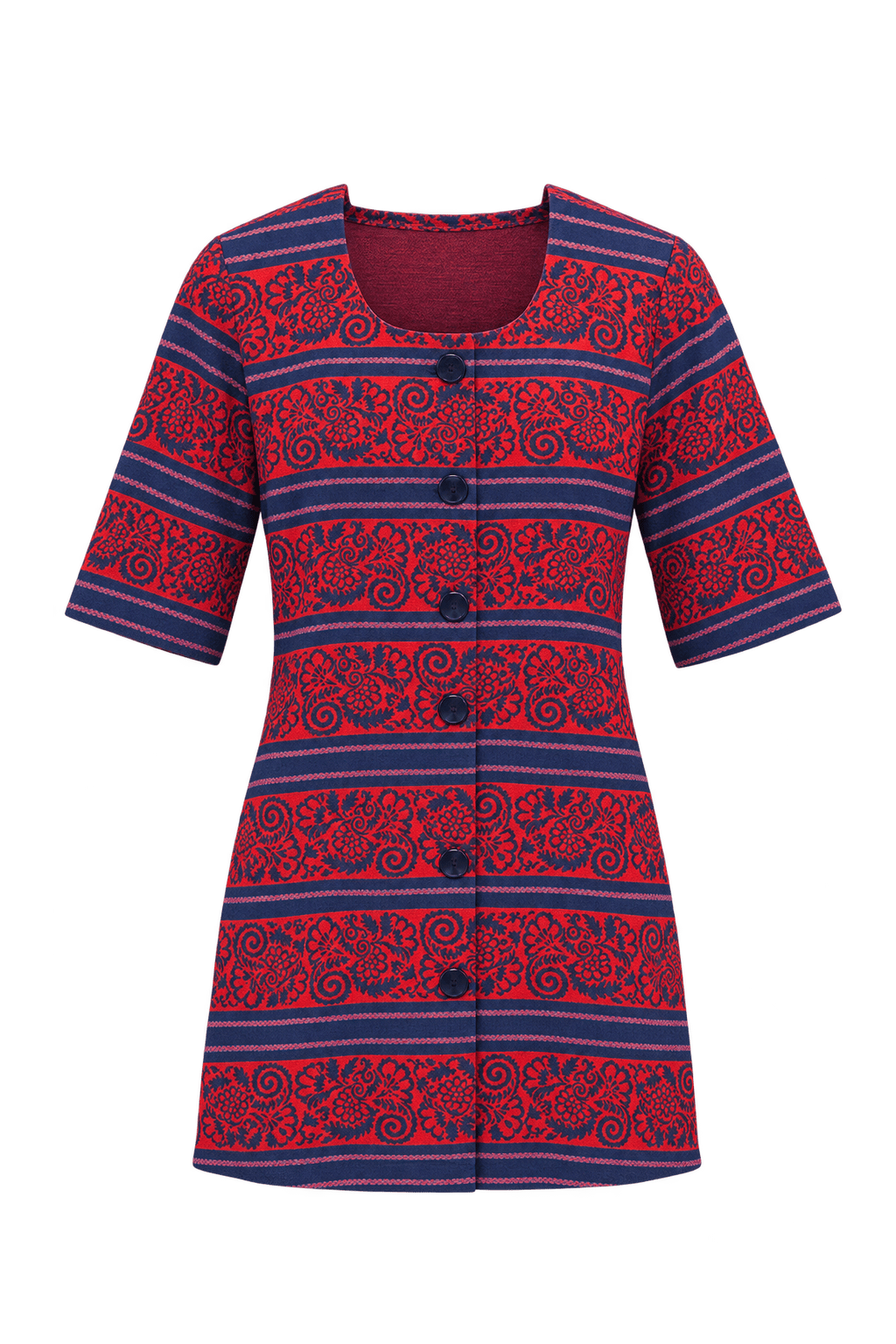 1980s Red Knit Mini Dress - Front View