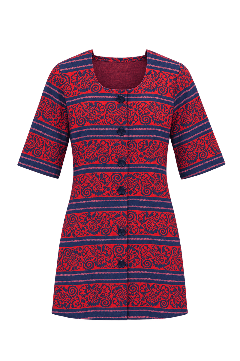 1980s Red Knit Mini Dress - Front View