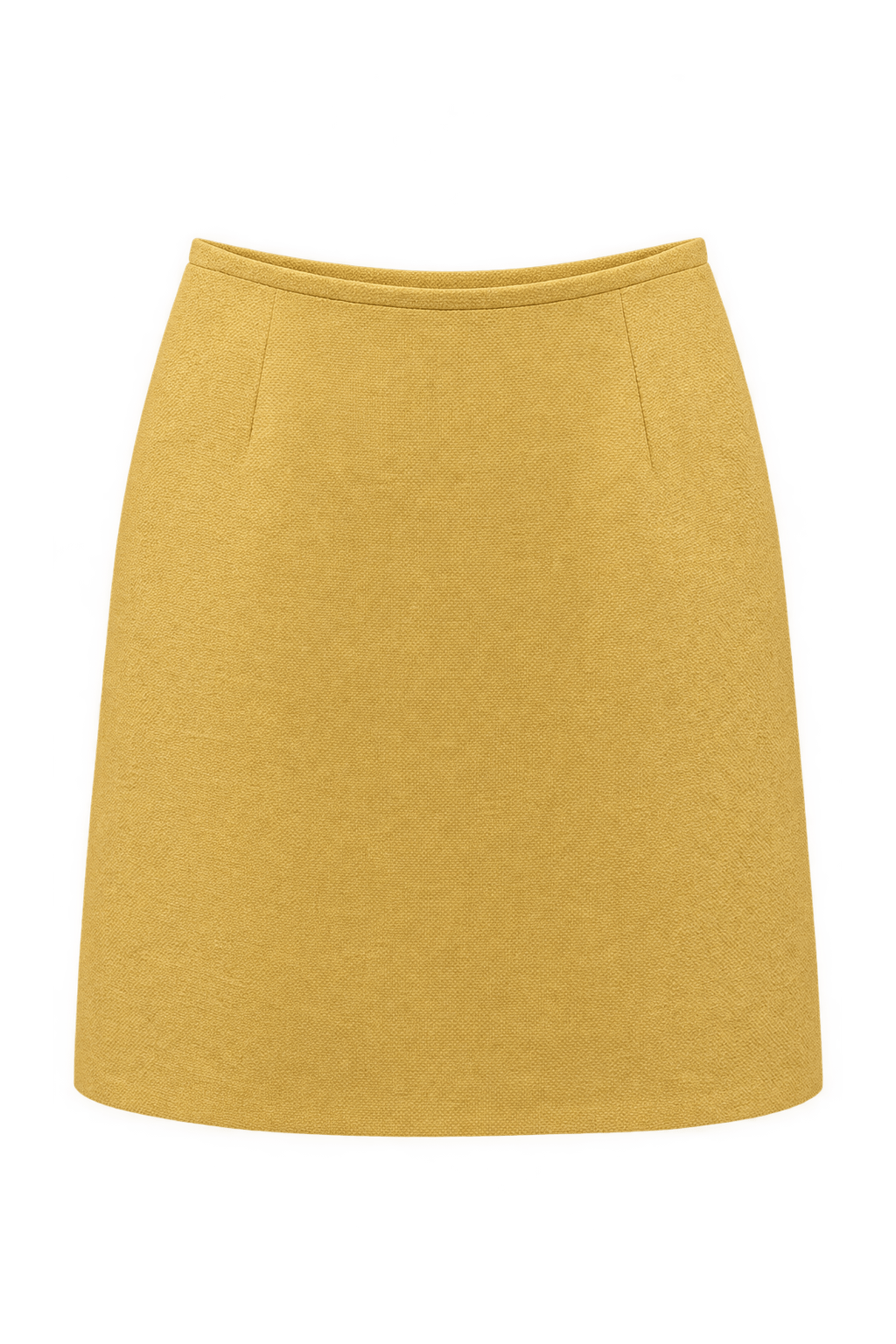 1970s Mustard Yellow Woven Skirt - Front View