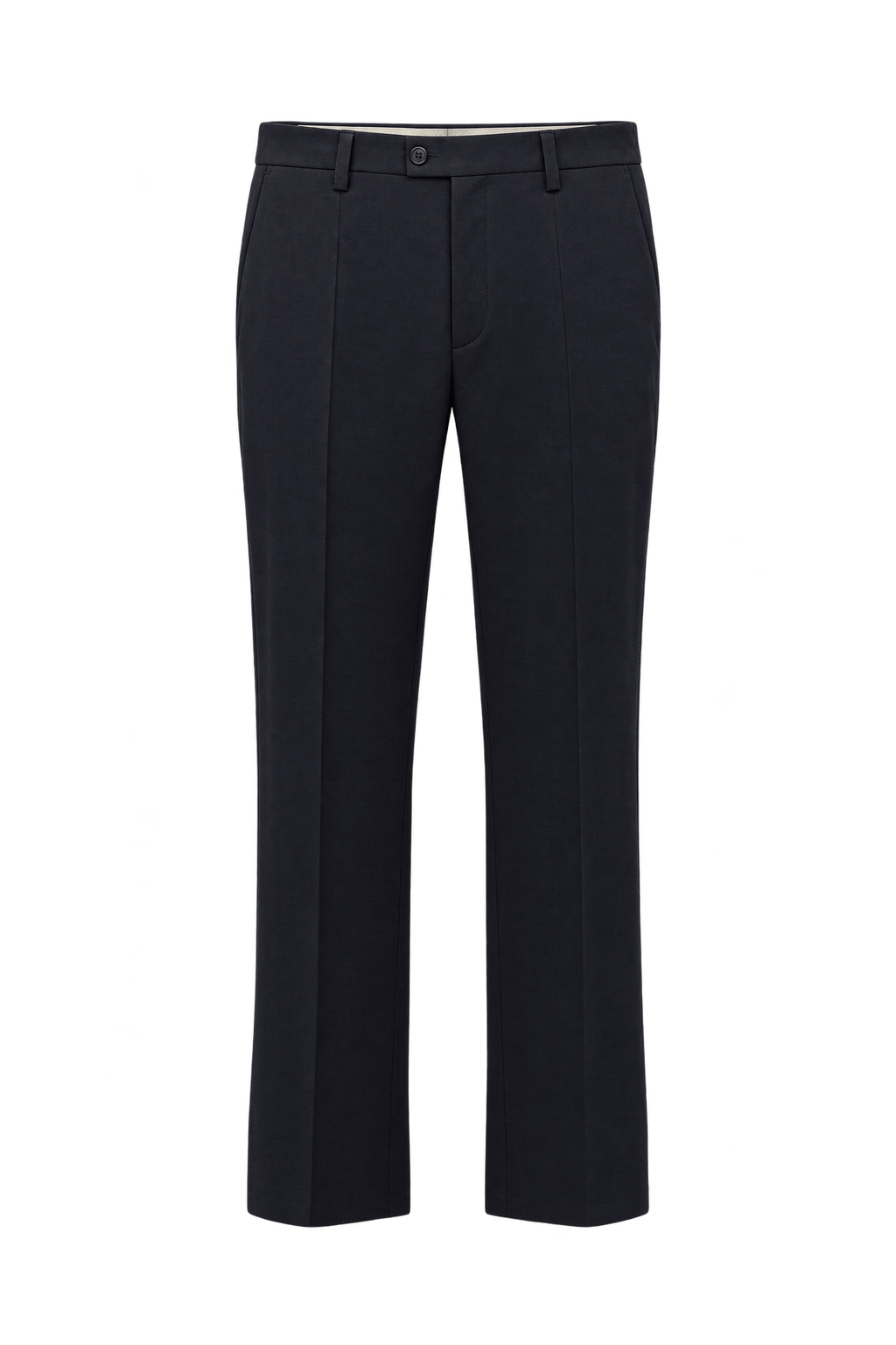 1980s Black Woven Suiting Trousers - Front View