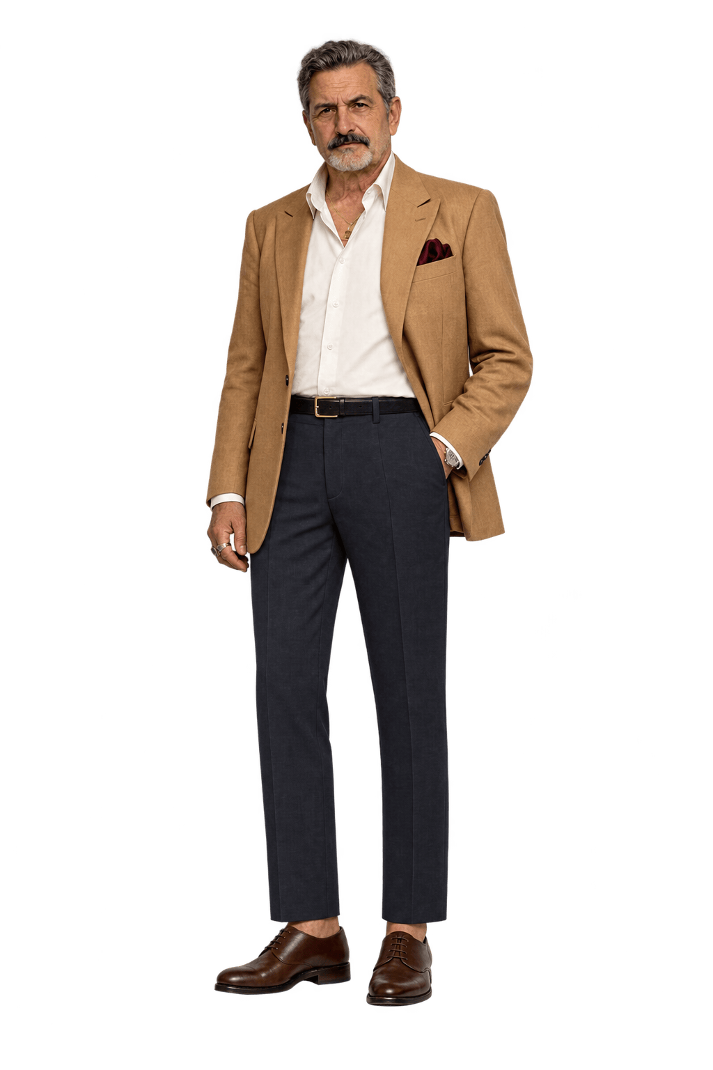 1980s Black Woven Suiting Trousers - Model