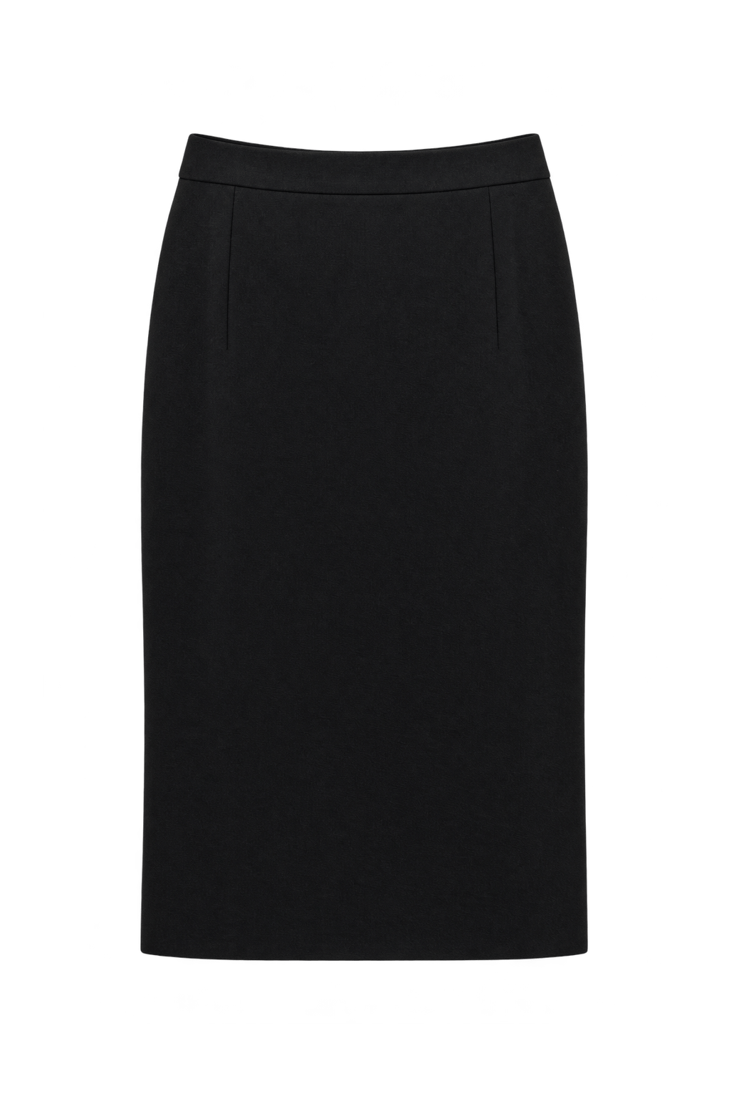 1990s Black Wool Blend Skirt - Front View