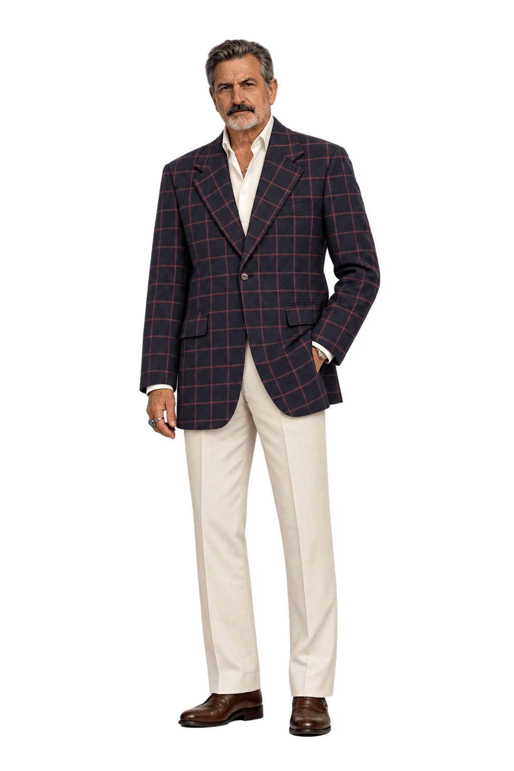 1980s Dark Navy Wool Blazer - Model