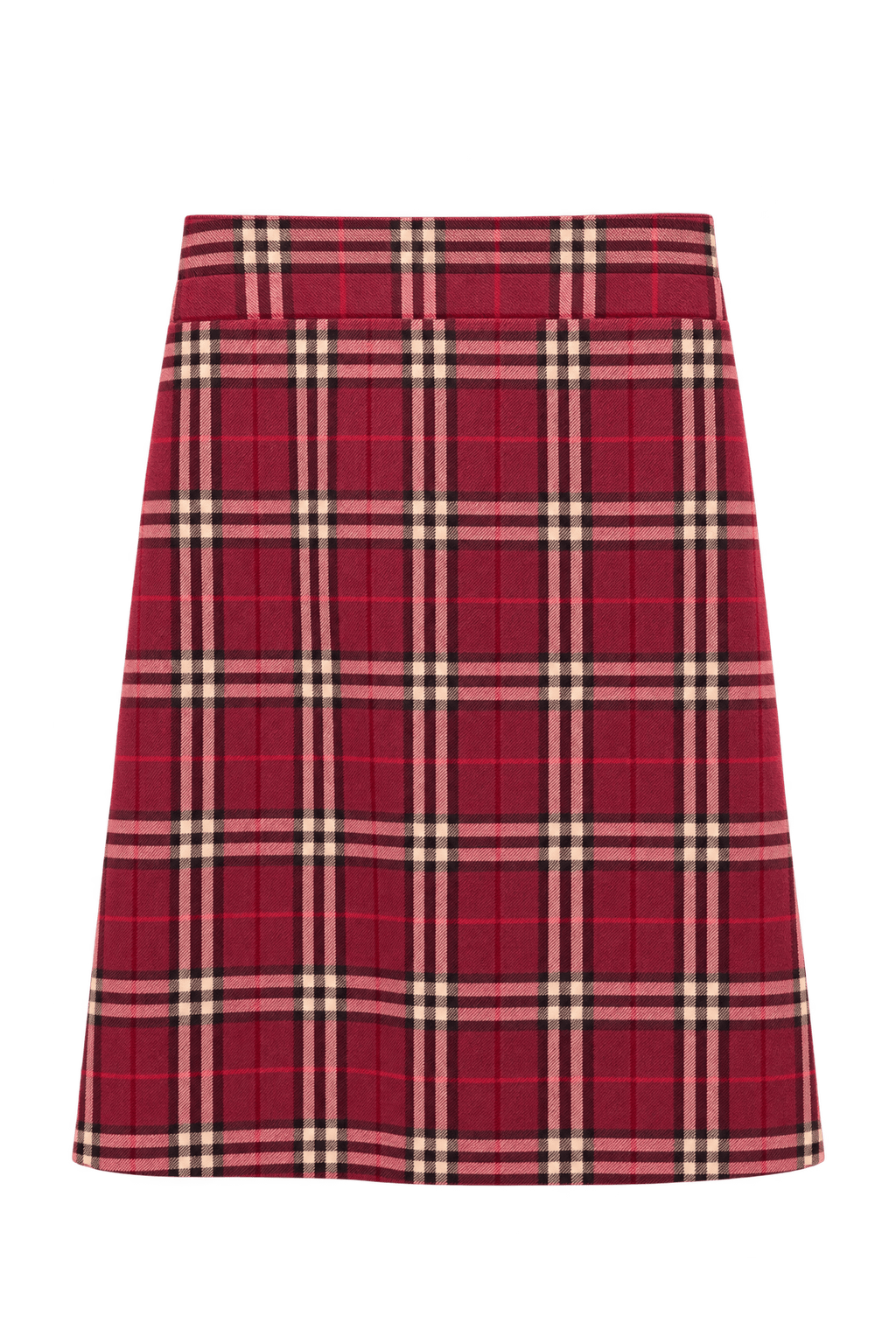 1970s Burgundy Red Woven Skirt - Front View