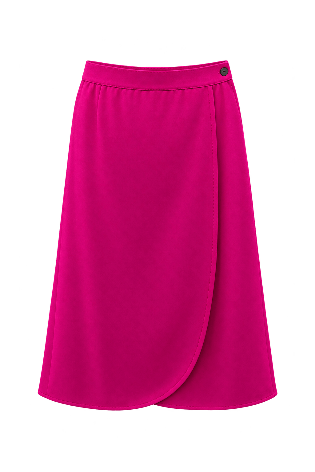 1970s Vivid Fuchsia Pink Woven Skirt - Front View