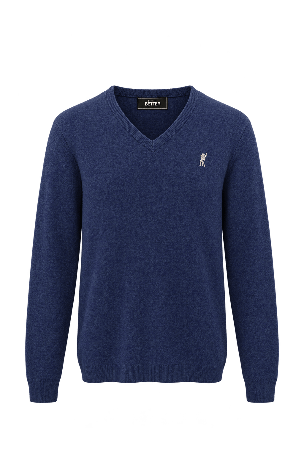 1990s Navy Blue Knit Sweater - Front View