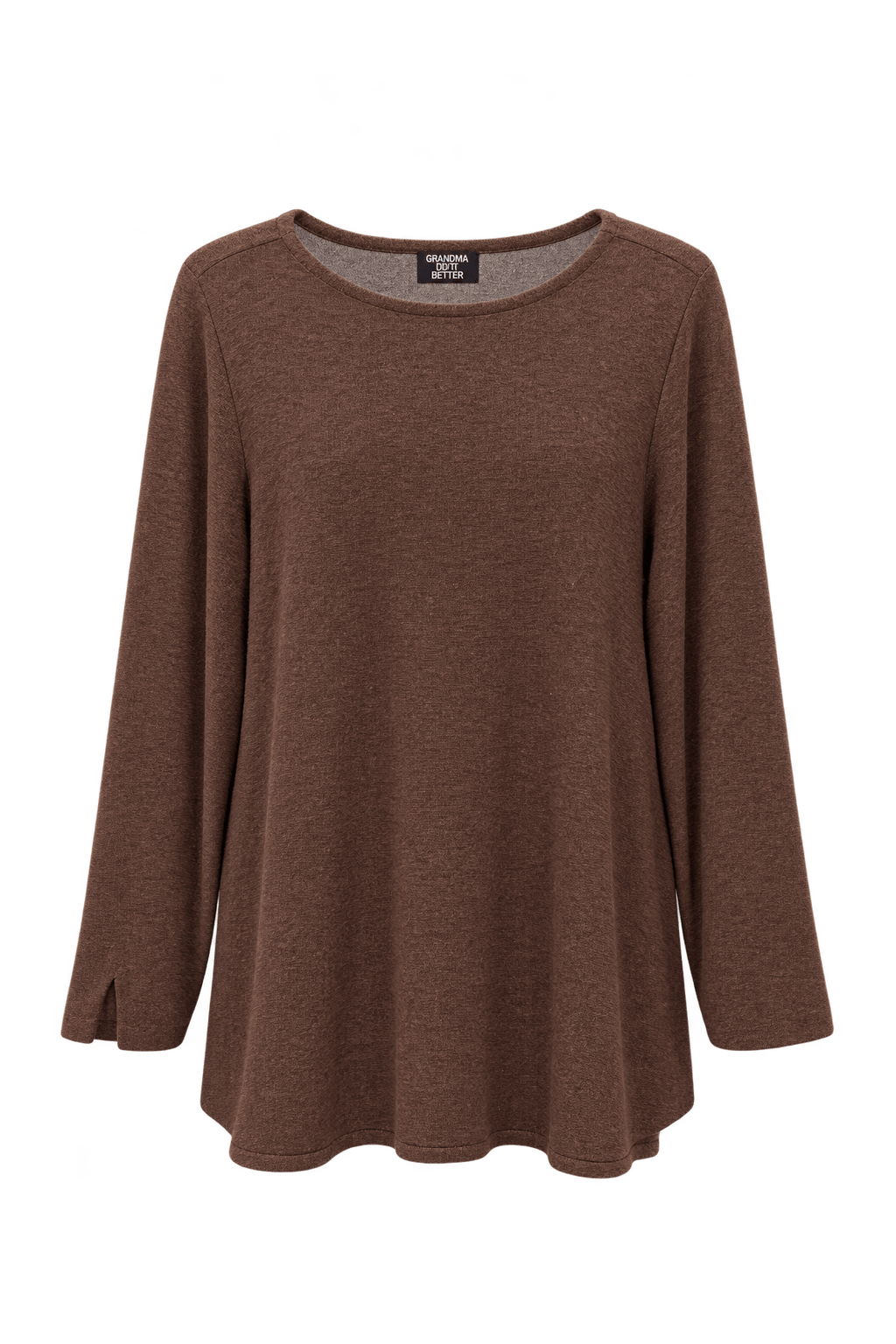 1990s Chocolate Brown Fine Yarn Knit Tunic - Front View