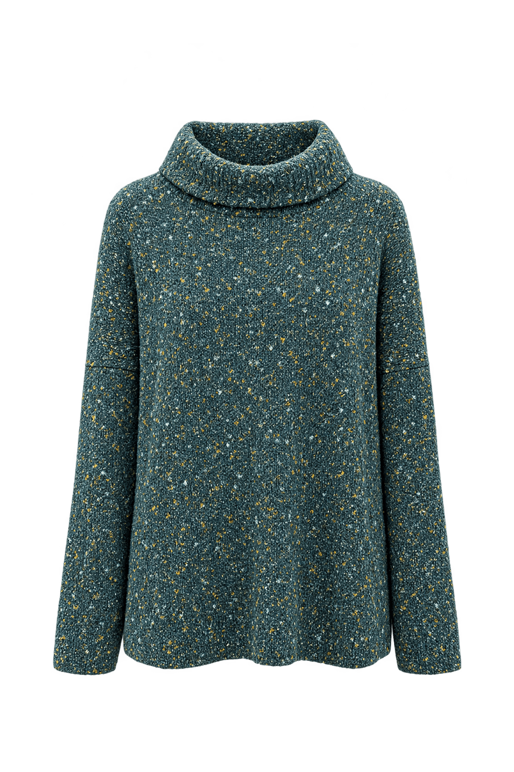 1980s Deep Teal Blue Knit Sweater - Front View