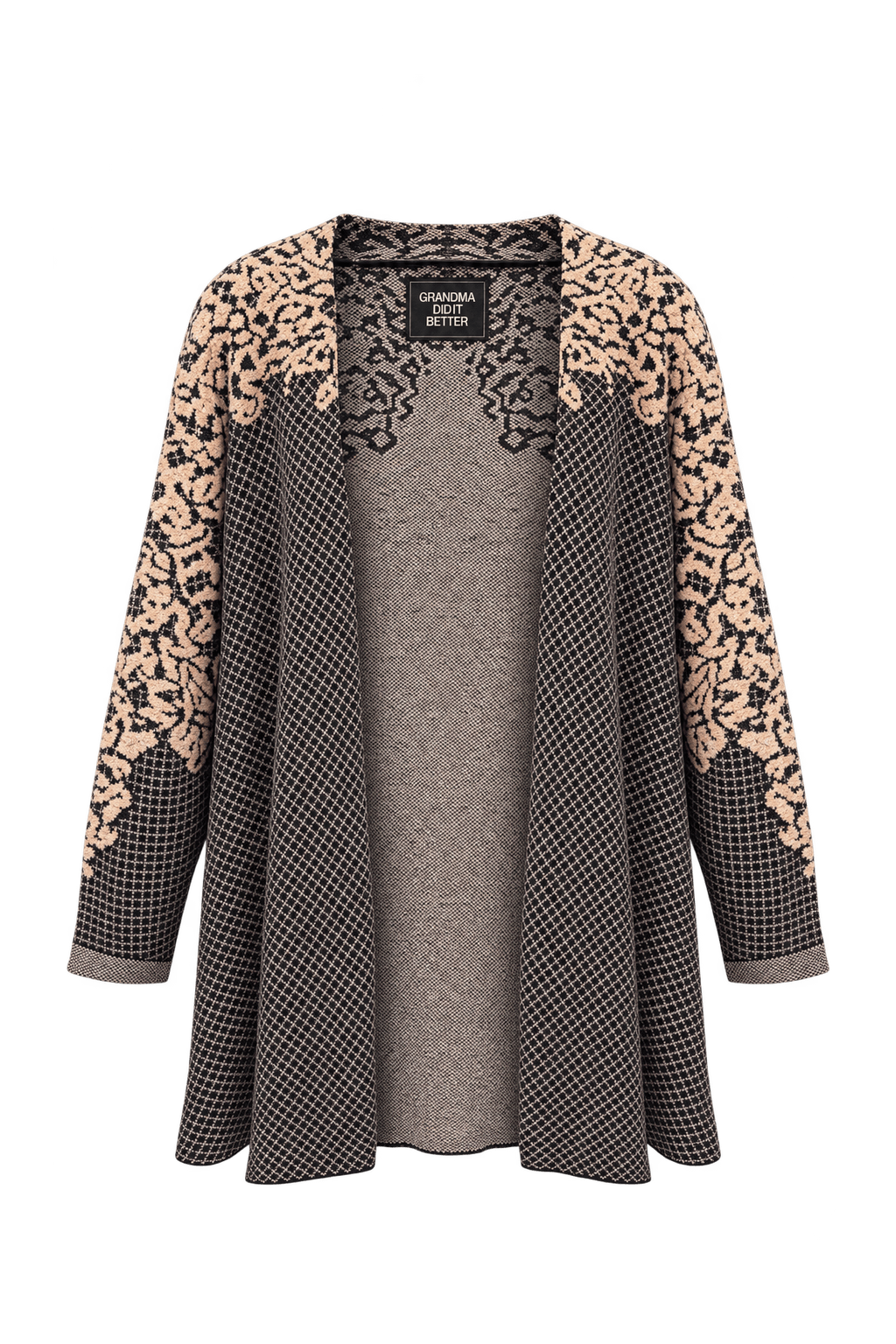 1980s Black Knit Cardigan - Front View