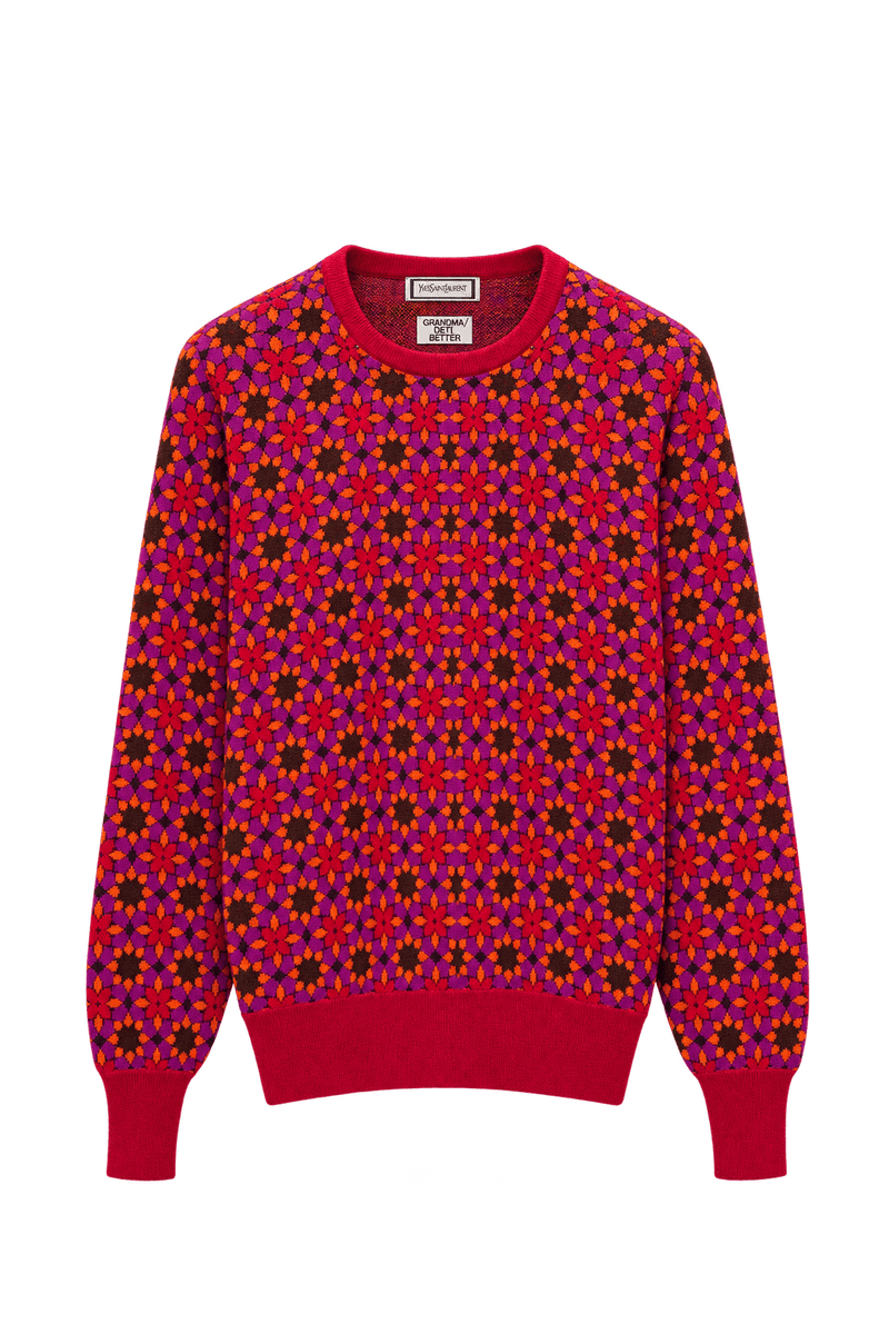 1980s Magenta Red Knit Sweater - Front View