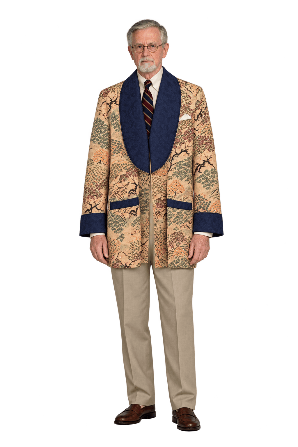 1950s Champagne Beige Woven Brocade Jacket - Model