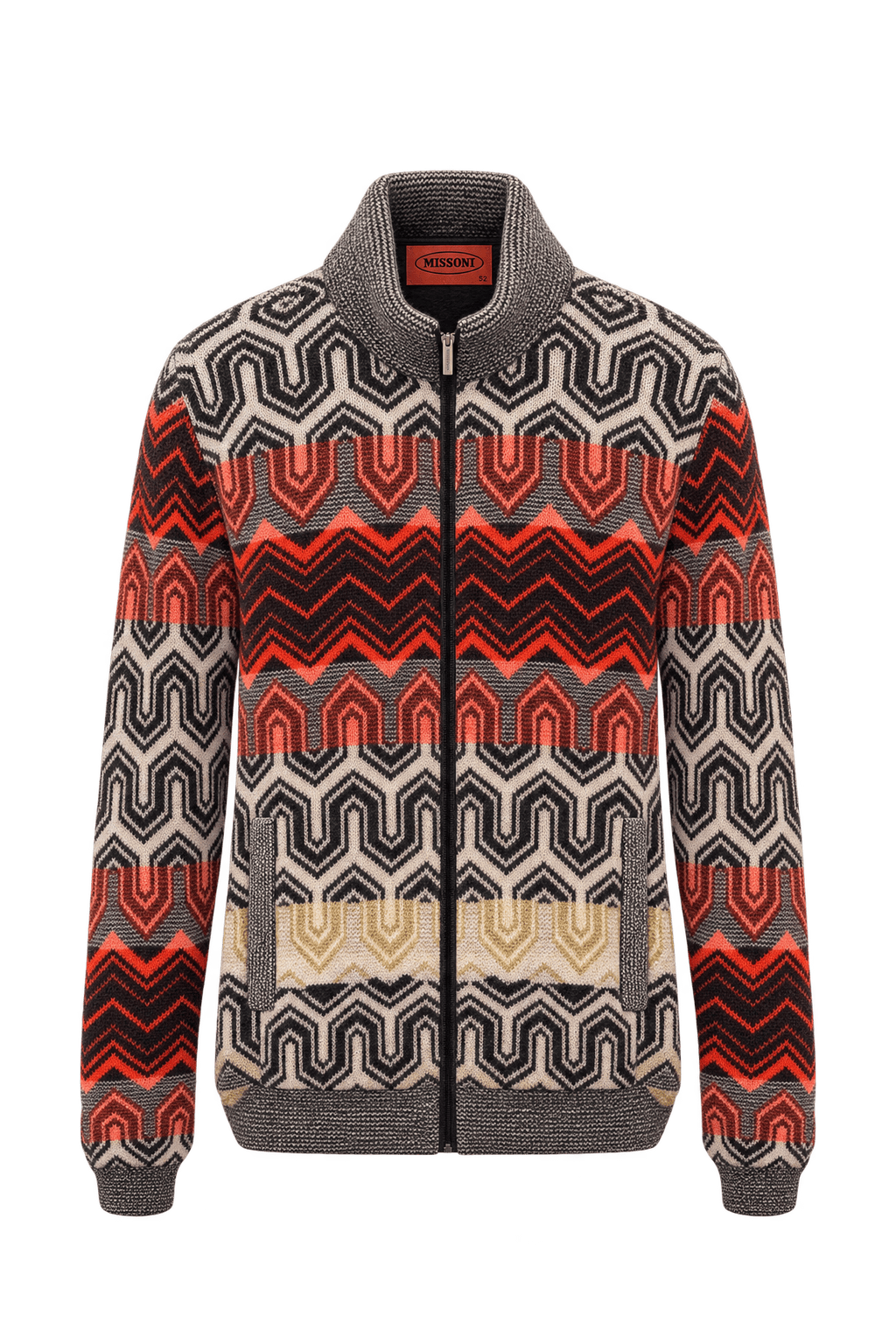 1980s Charcoal Grey Wool Cardigan - Front View