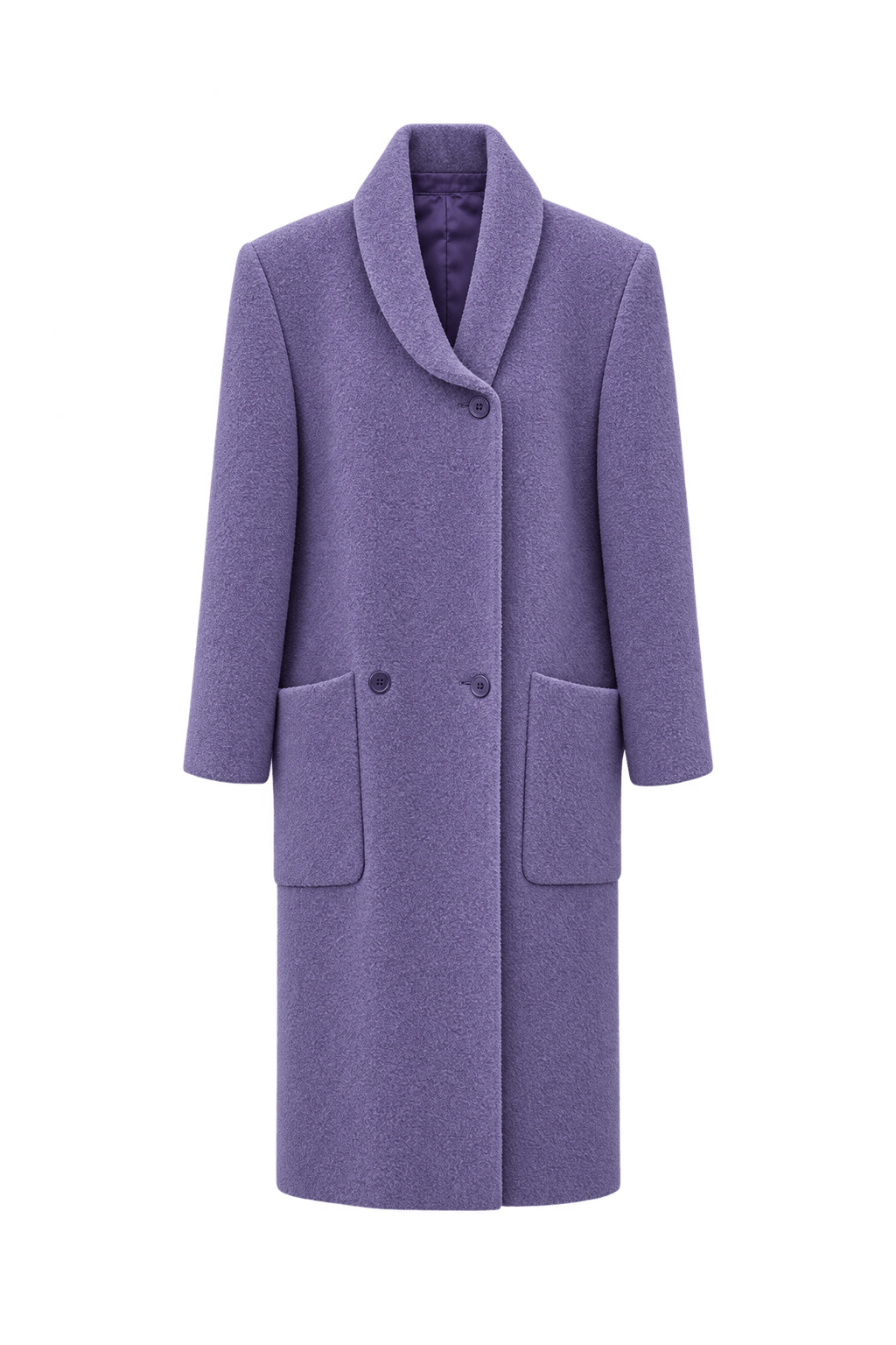 1960s Lavender Purple Wool Coat - Front View