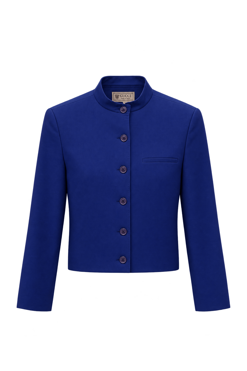 1980s Cobalt Blue Woven Jacket - Front View