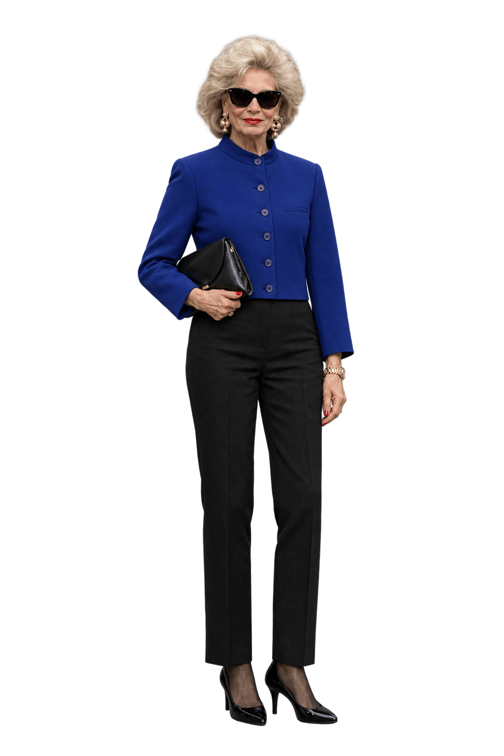 1980s Cobalt Blue Woven Jacket - Model