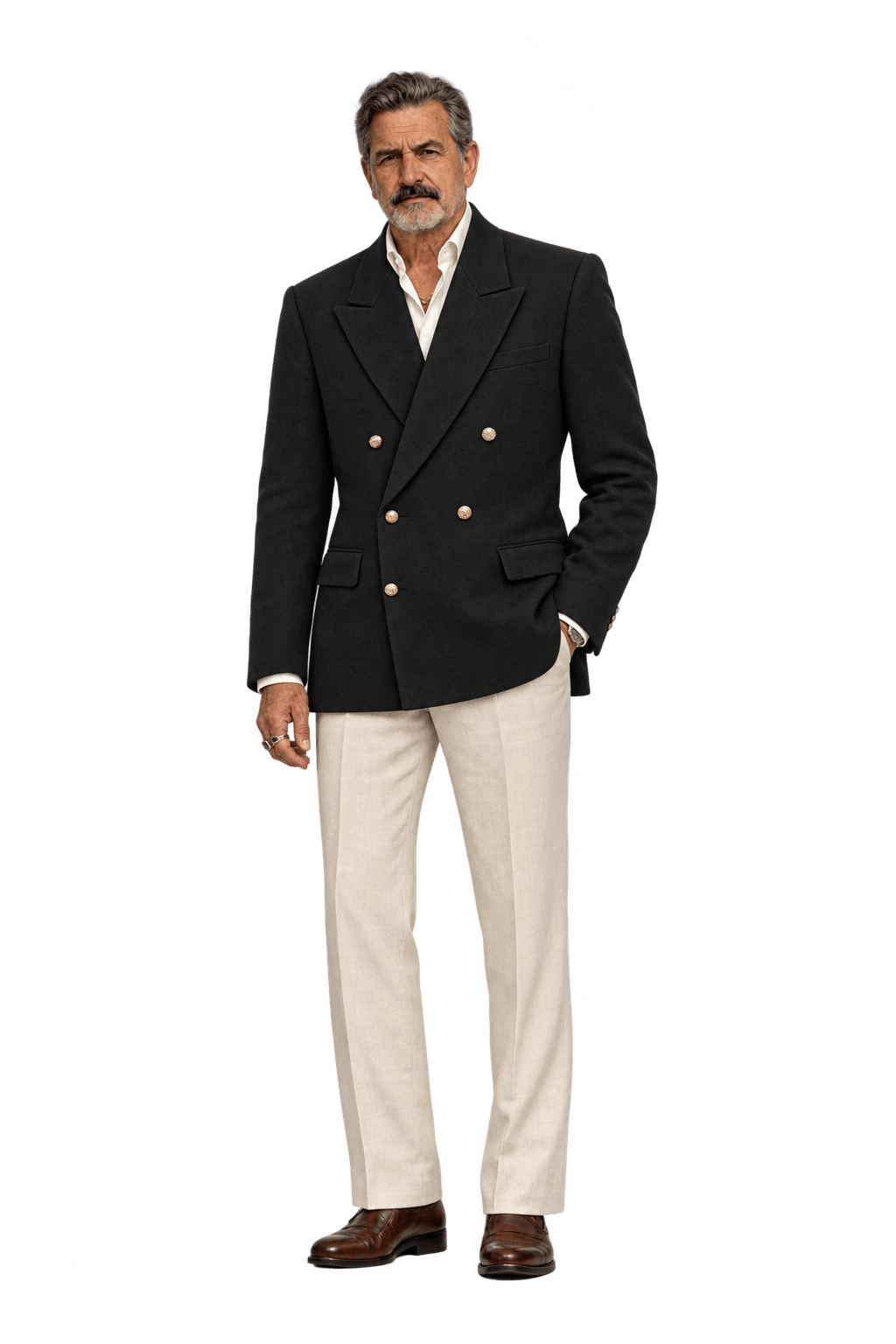 1980s Black Woven Fabric Blazer - Model