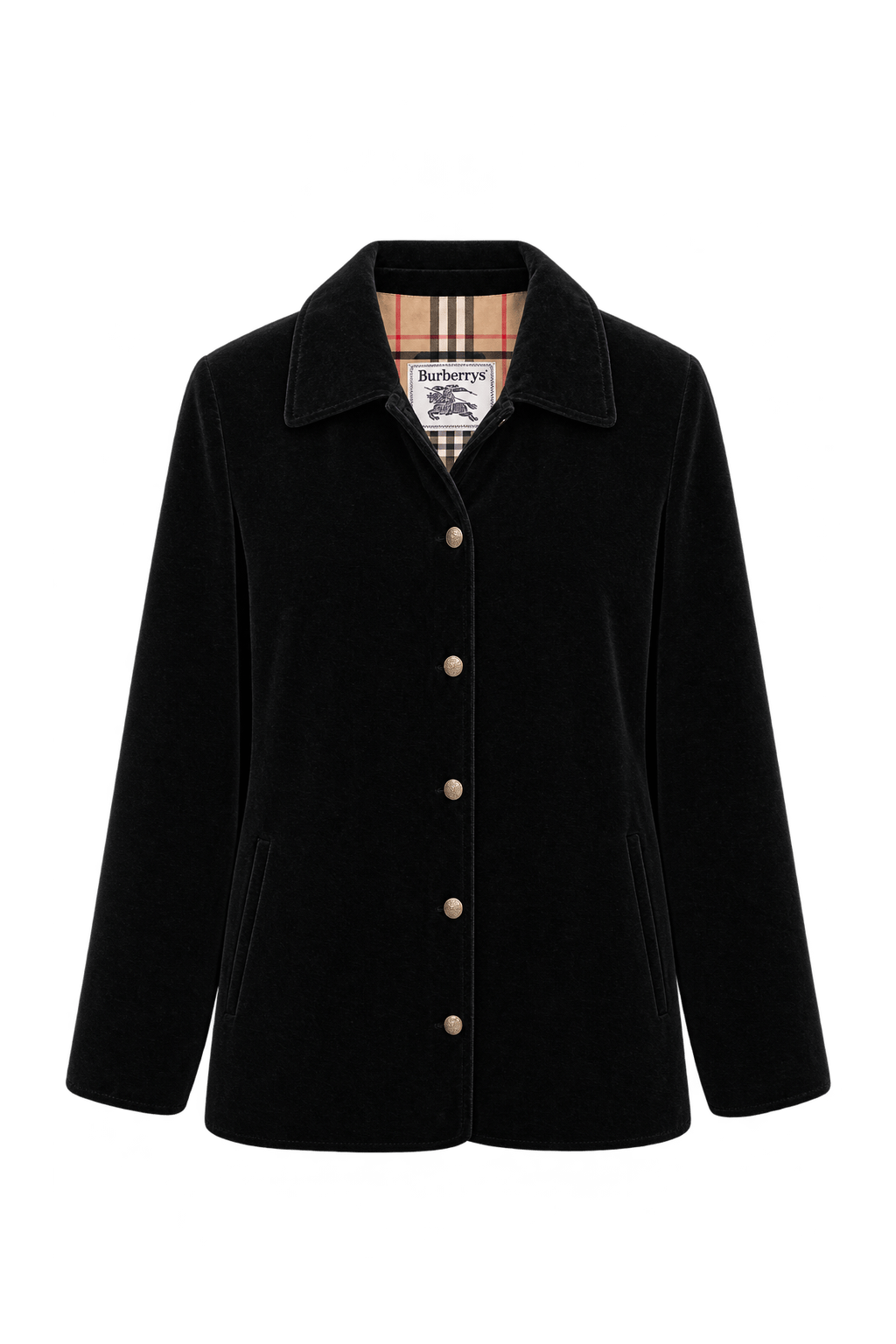 1980s Black Velvet Jacket - Front View