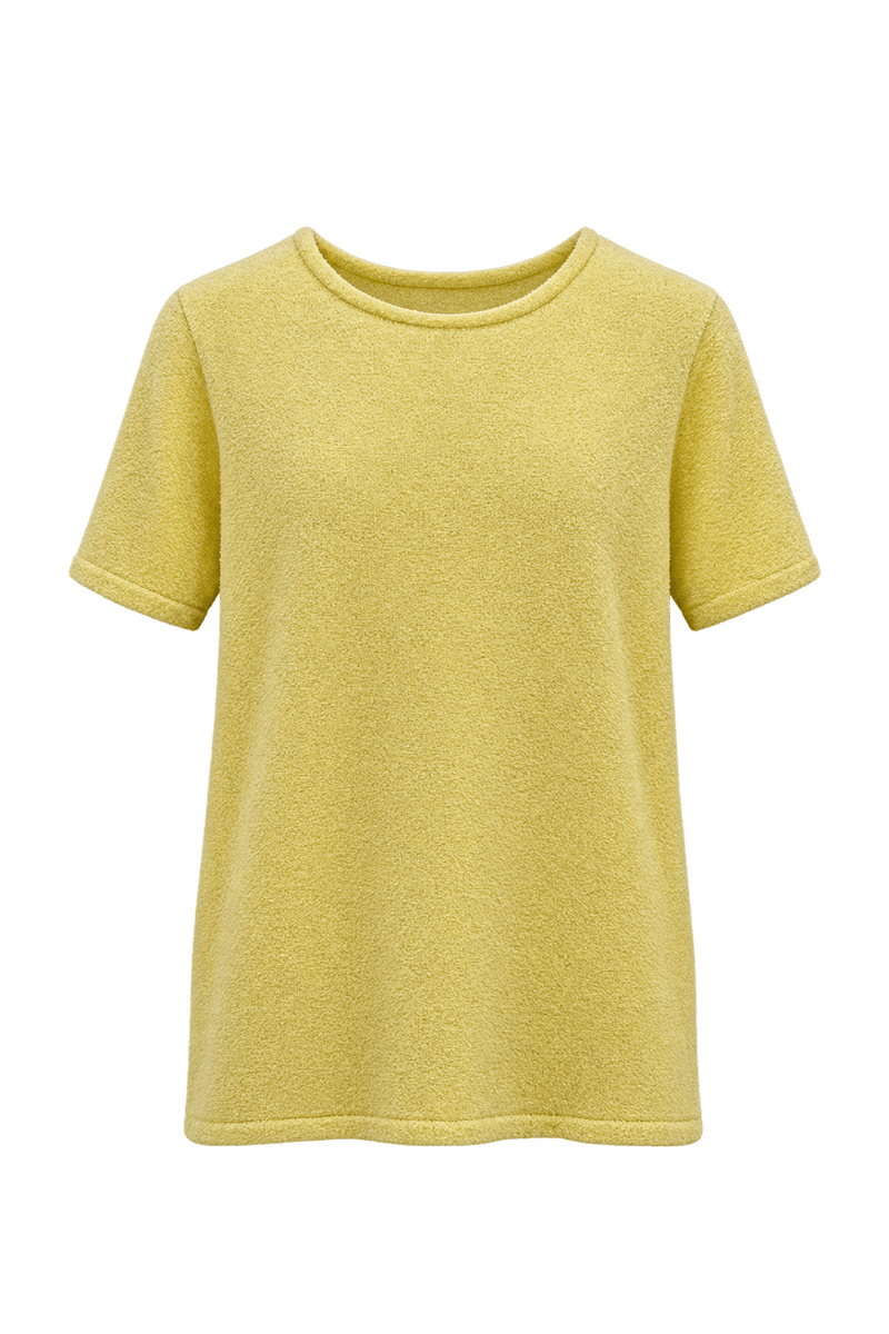 1990s Pale Lemon Yellow Unverified Knit Sweater - Front View