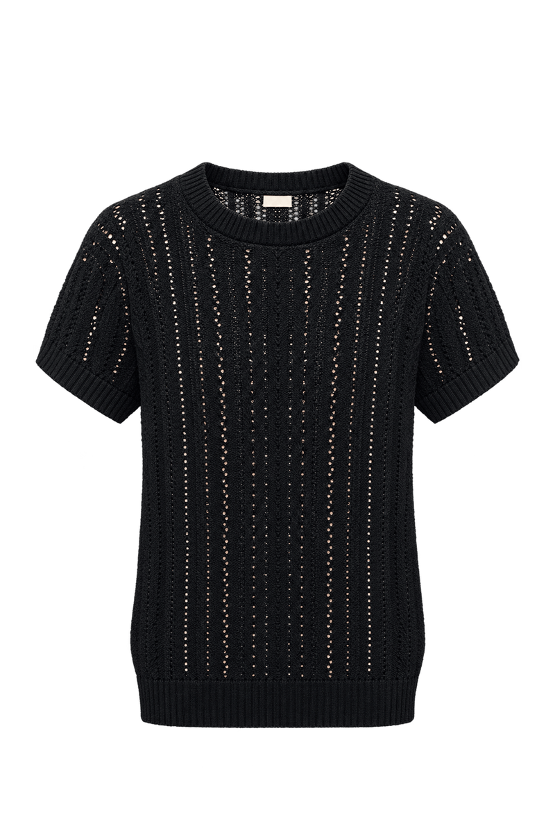 1990s Black Unverified Knit Sweater - Front View