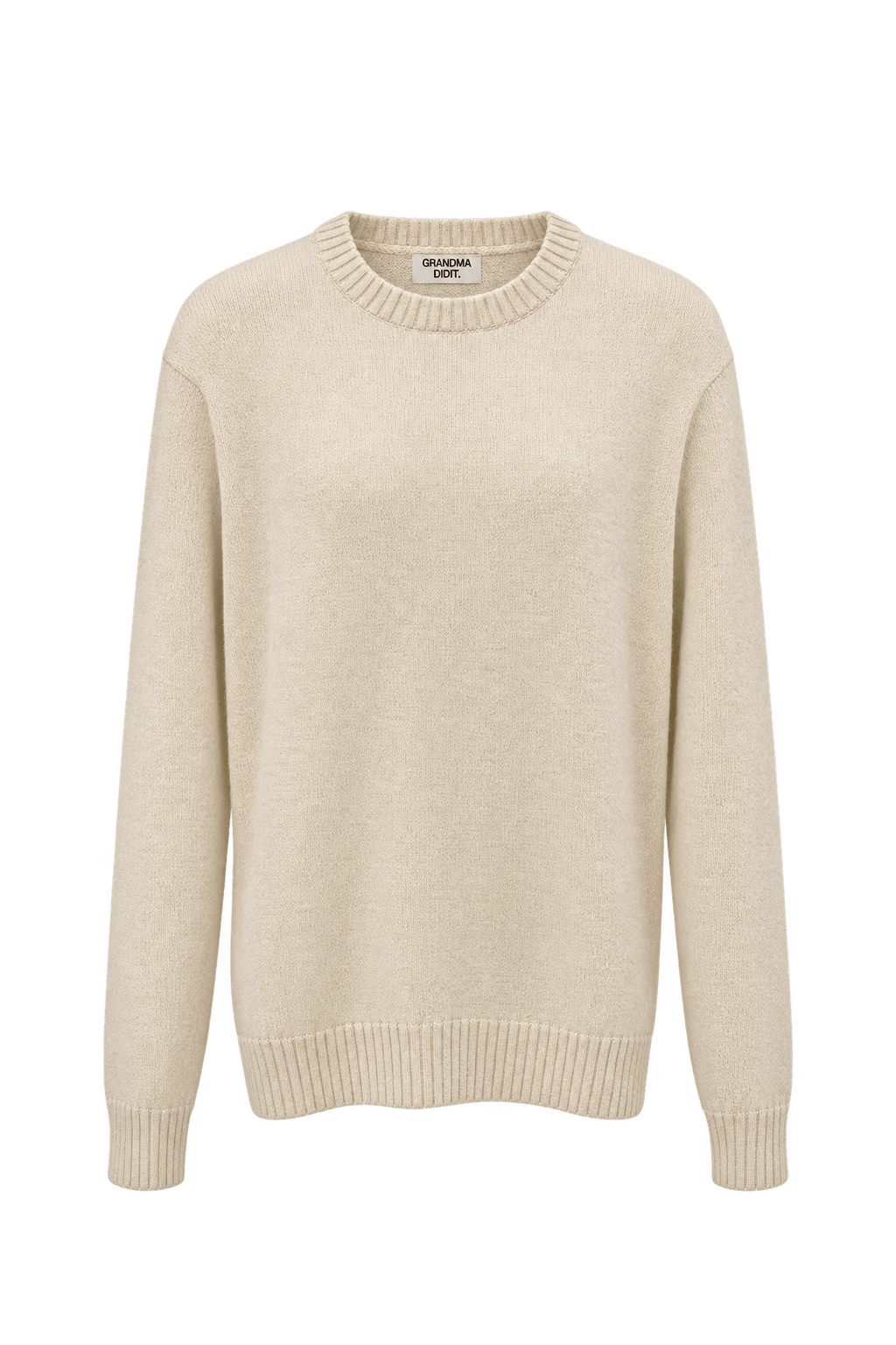 1990s Warm Cream Unverified Knit Sweater - Front View