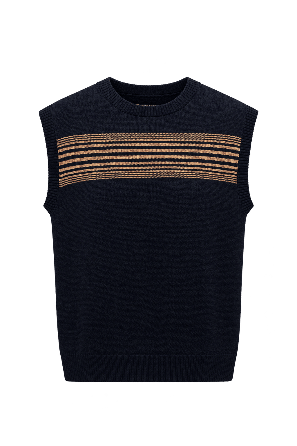 1990s Black Knit Vest - Front View