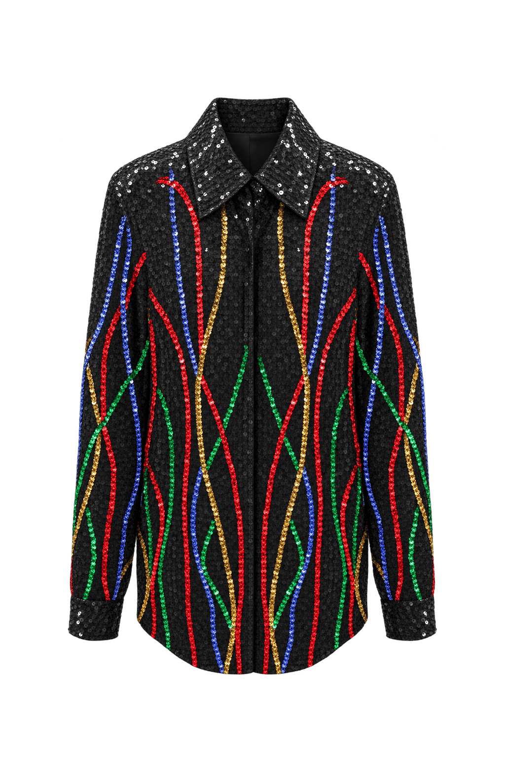 1980s Black Sequin Women's Jacket - Front View