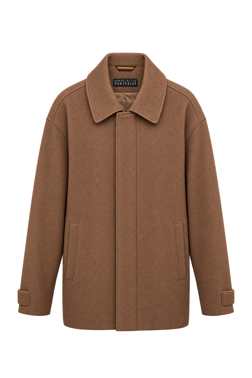 1990s Warm Camel Brown Wool Jacket - Front View