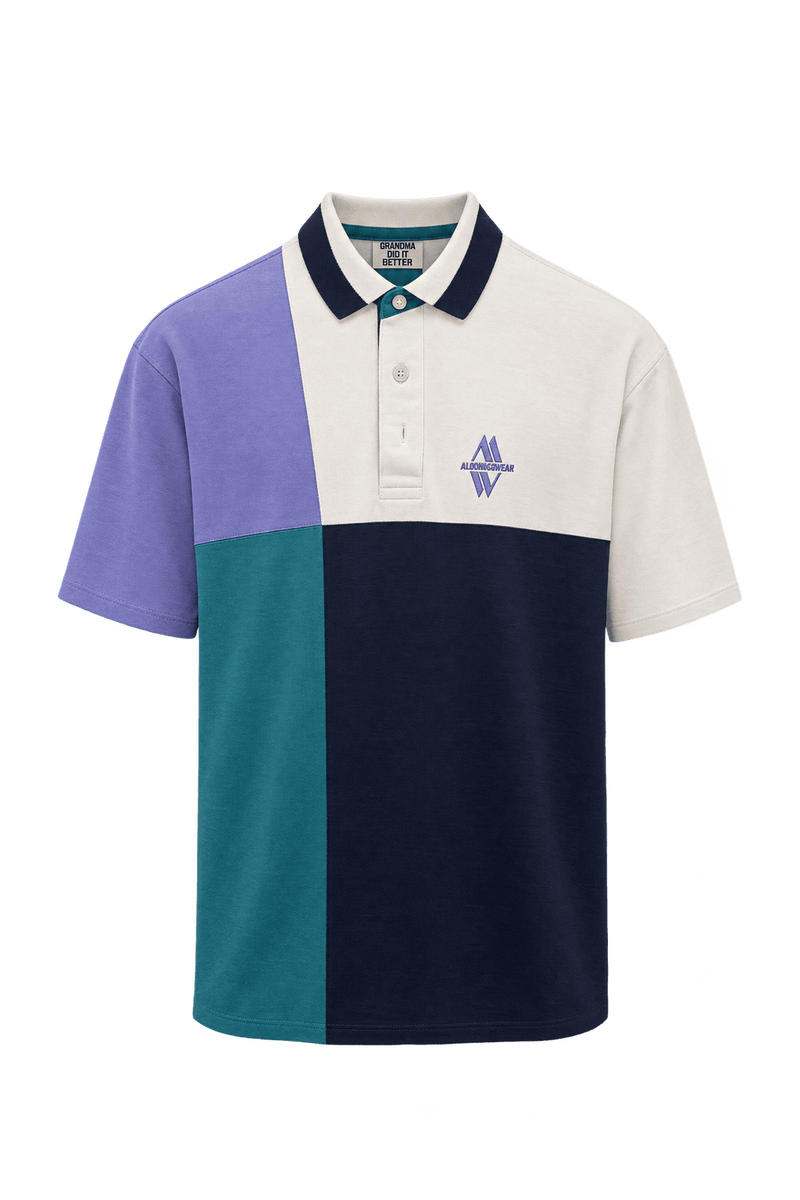 1990s Cream White Knit Polo - Front View