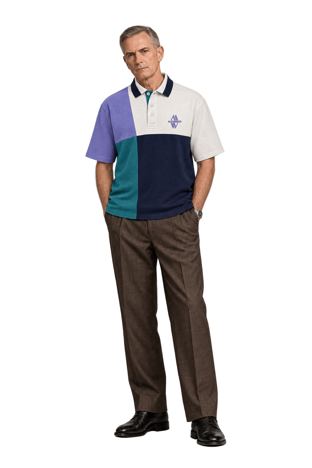 1990s Cream White Knit Polo - Model
