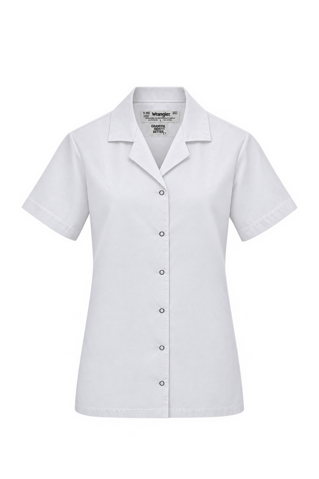 1990s White Smooth Woven Shirt - Front View