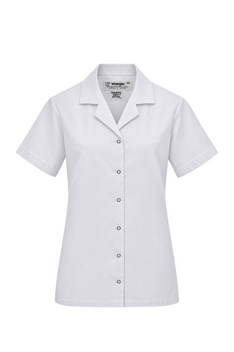 1990s White Smooth Woven Shirt - Front View