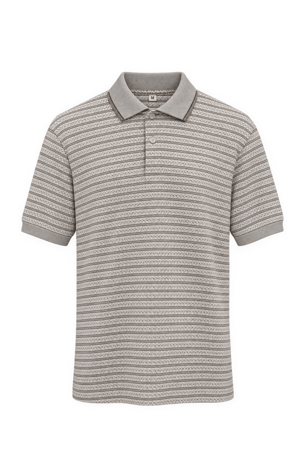 1990s Cream Beige Knit Polo - Front View