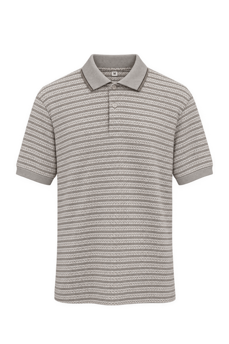 1990s Cream Beige Knit Polo - Front View