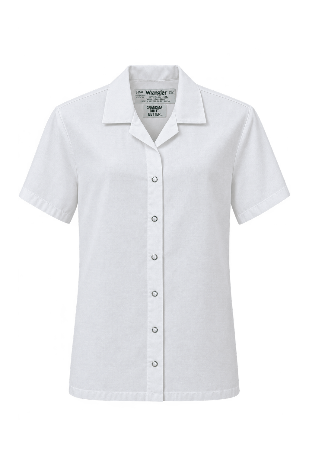 1990s White Polyester-Cotton Blend Shirt - Front View