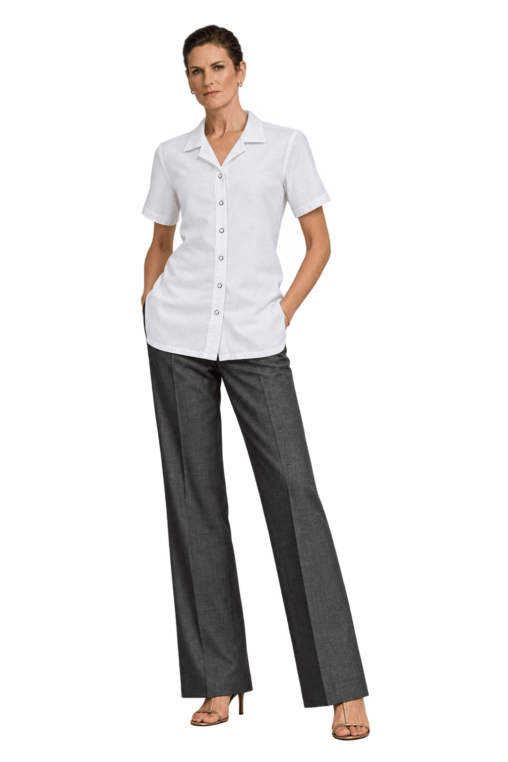 1990s White Polyester-Cotton Blend Shirt - Model