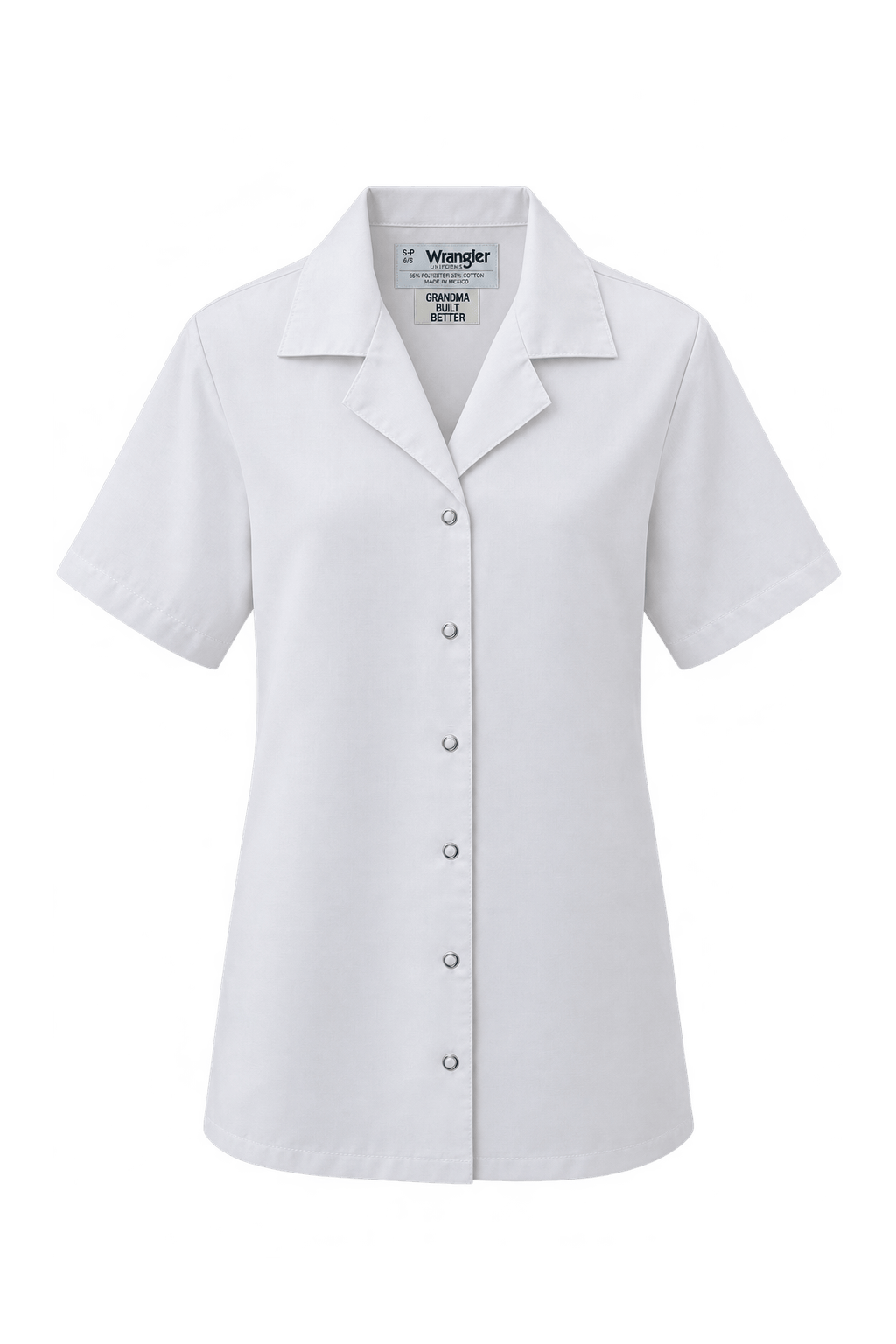 1990s White Polyester Blouse - Front View