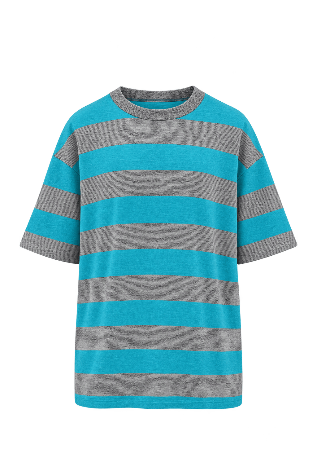1990s Bright Turquoise Cotton Knit T-Shirt - Front View