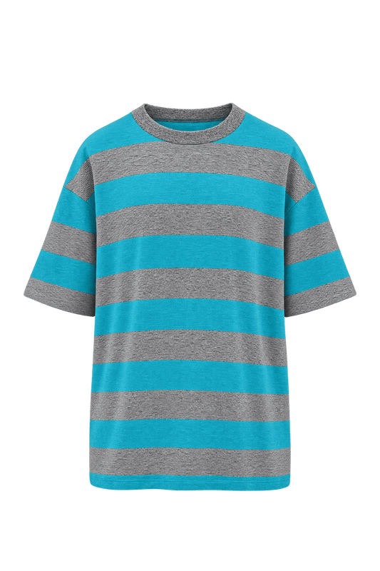 1990s Bright Turquoise Cotton Knit T-Shirt - Front View