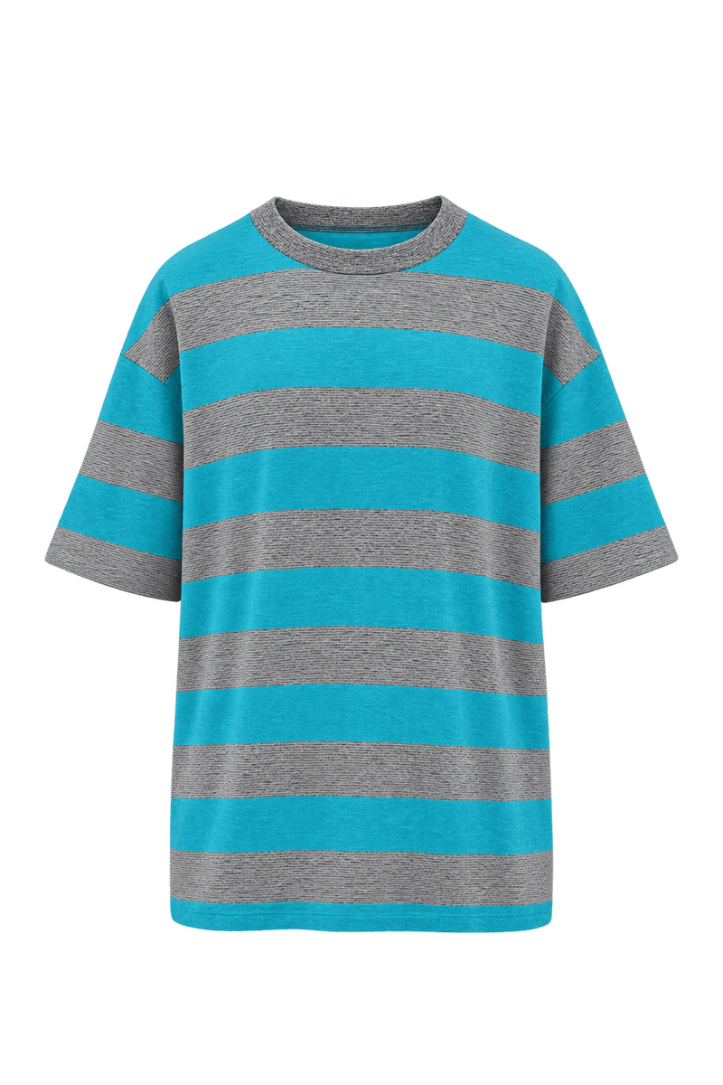 1990s Bright Turquoise Cotton Knit T-Shirt - Front View