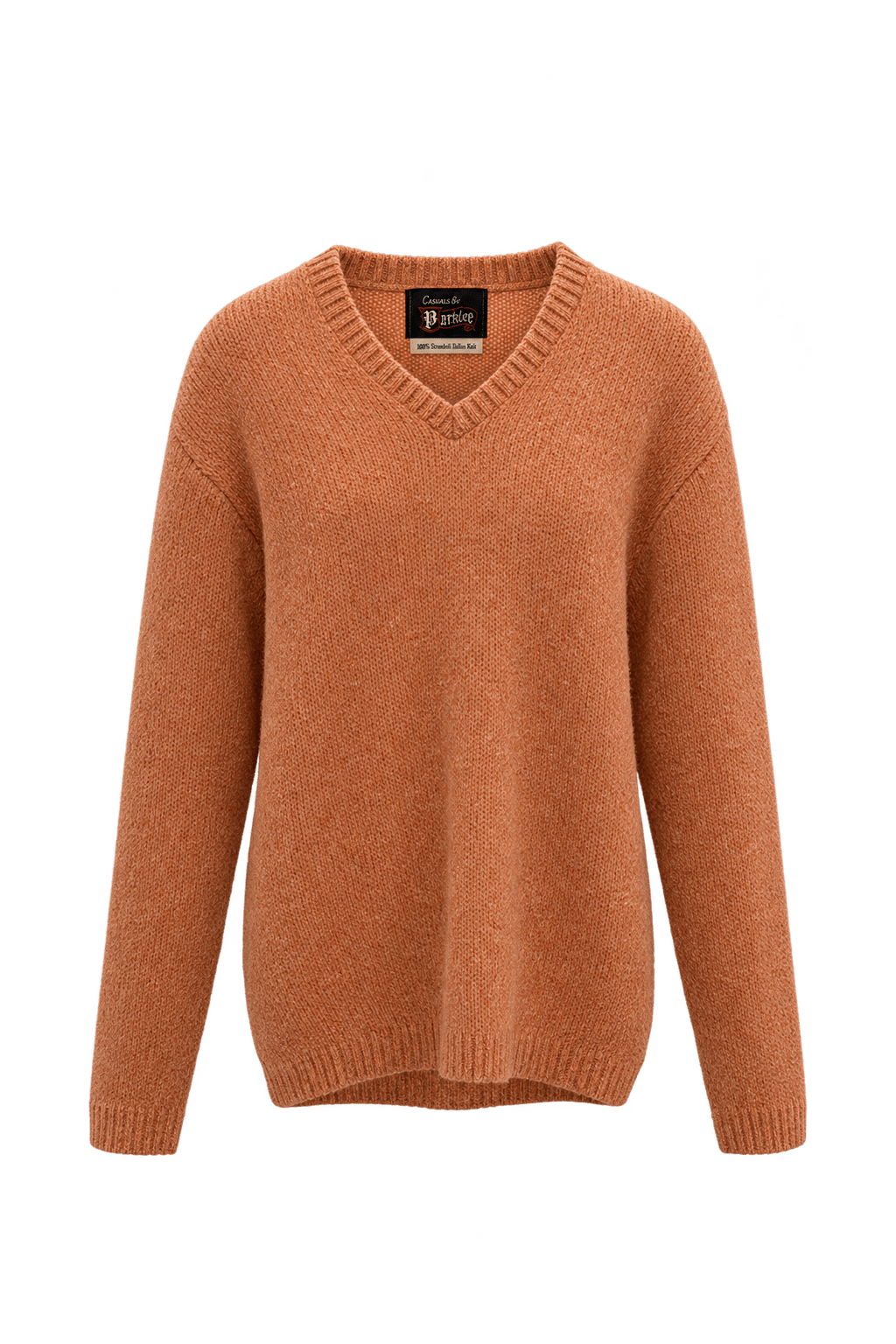 1990s Salmon-Peach Knit Sweater - Front View