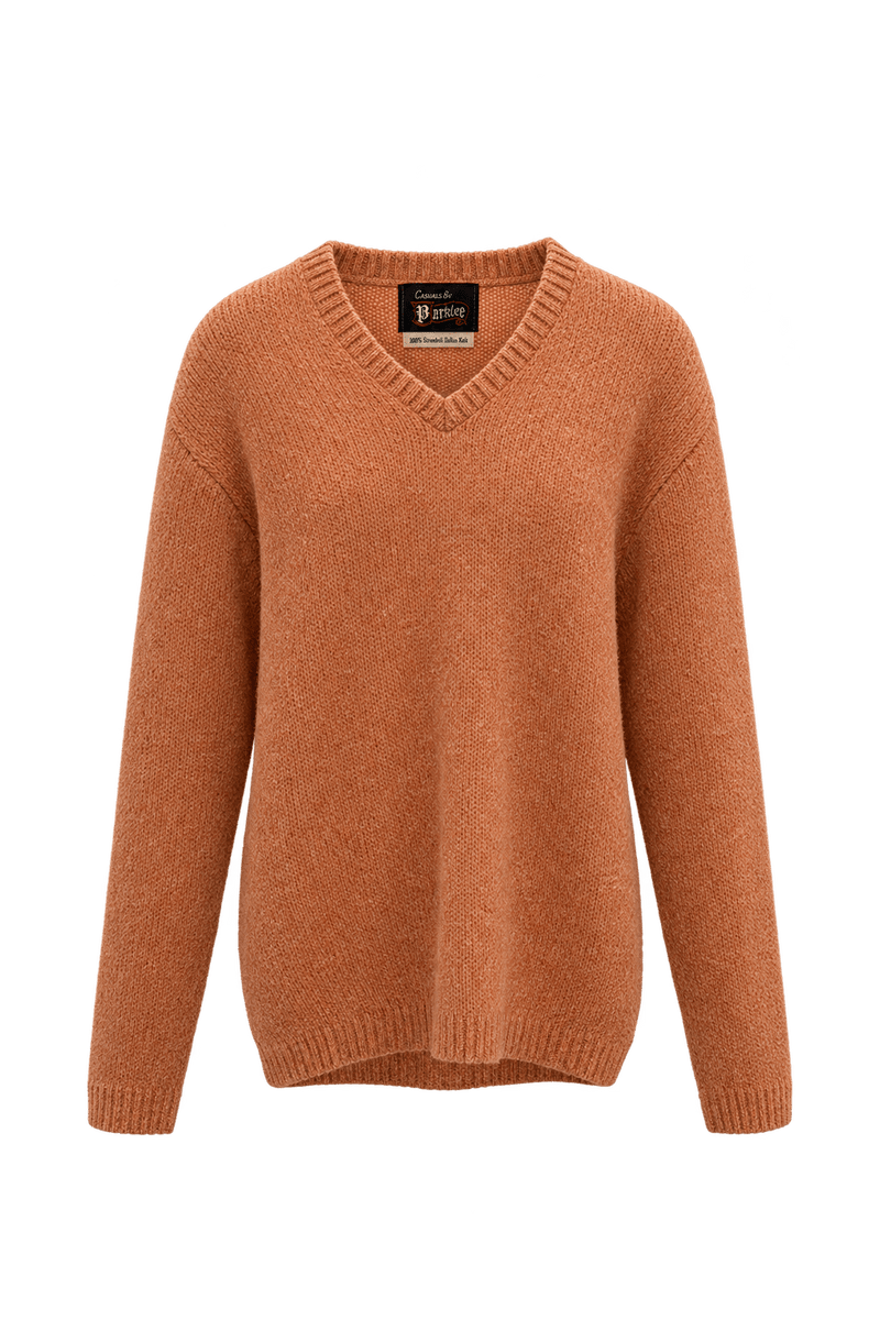 1990s Salmon-Peach Knit Sweater - Front View