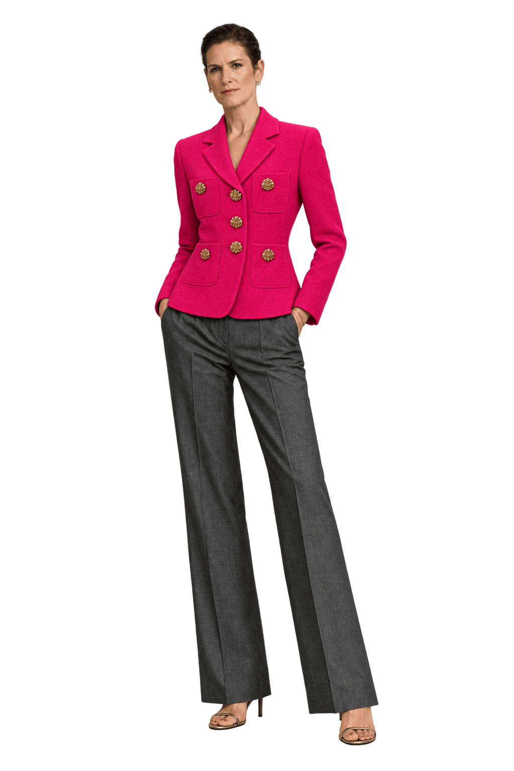 1990s Hot Pink Textured Blazer - Model