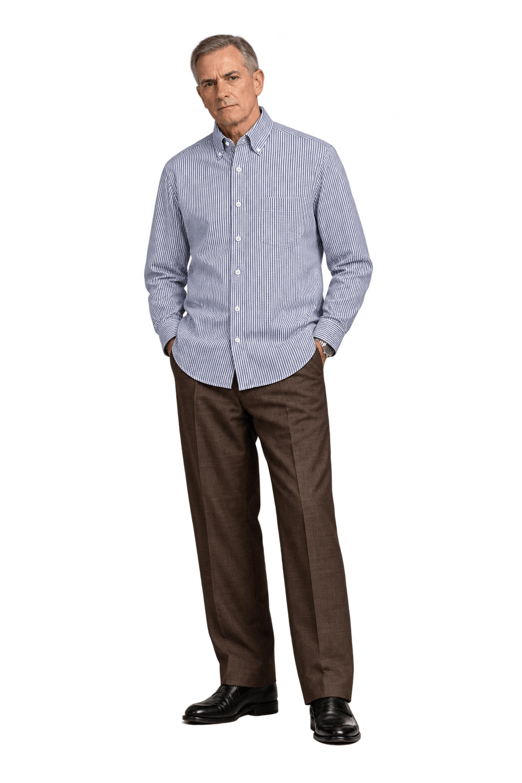 1990s White Cotton Button-Down Shirt - Model