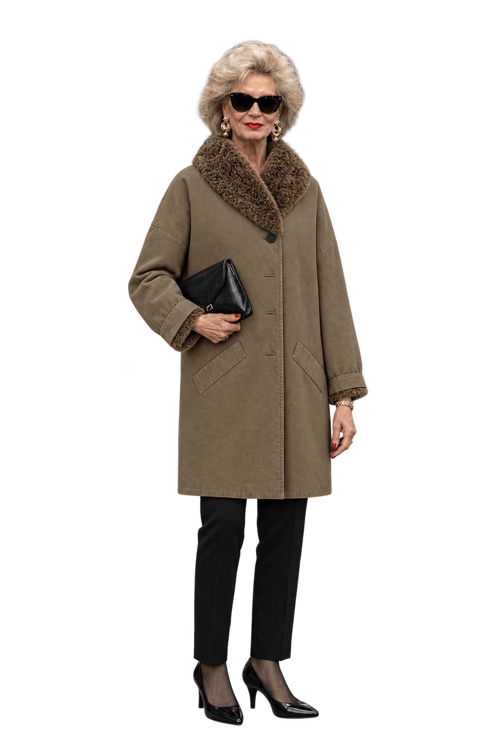 1980s Taupe Brown Woven Coat - Model