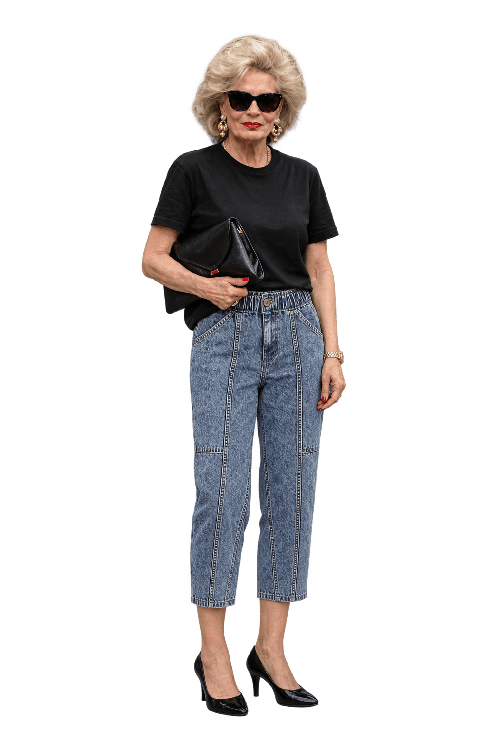 1990s Faded Light Blue Denim Pants - Model