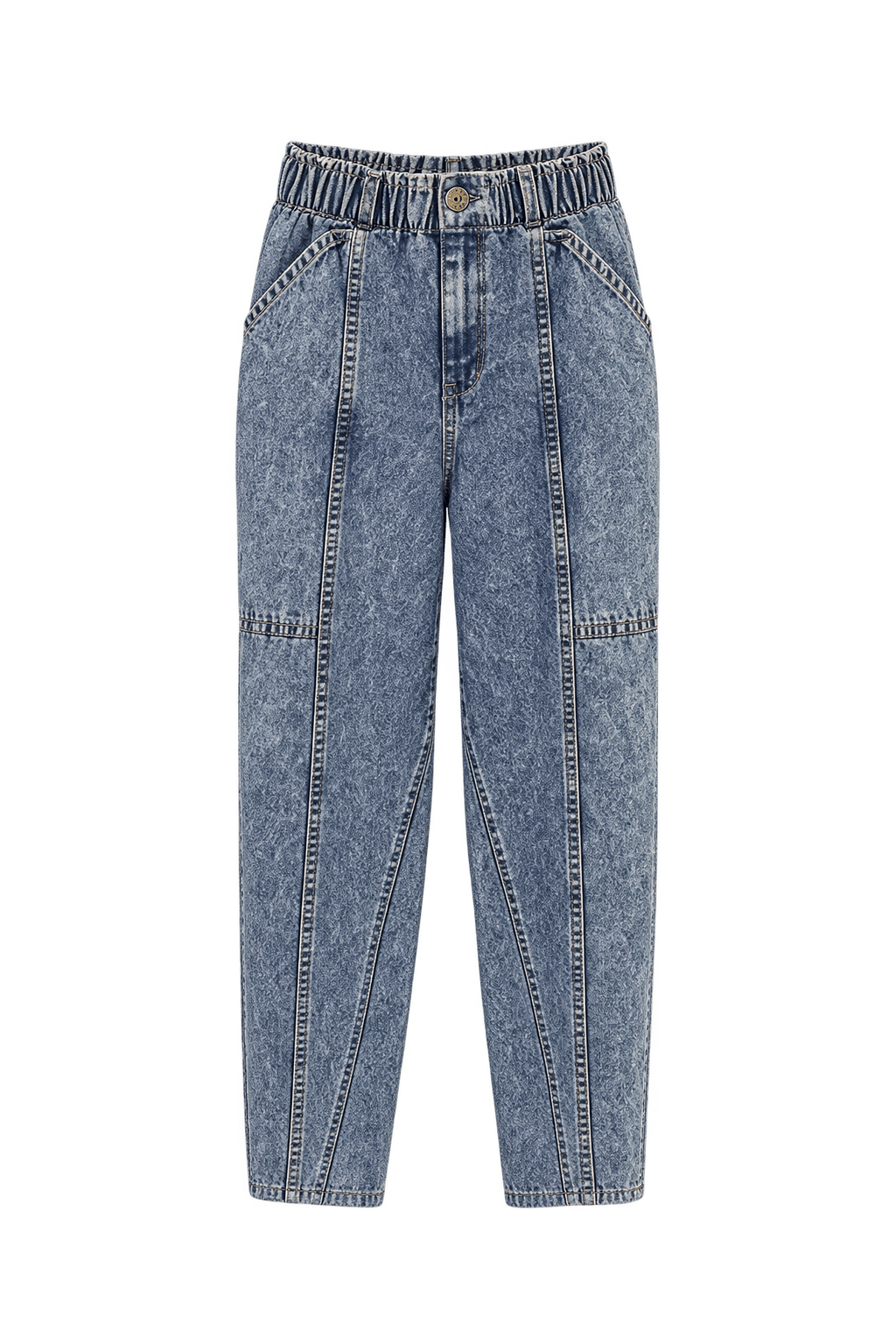 1990s Faded Light Blue Denim Pants - Front View