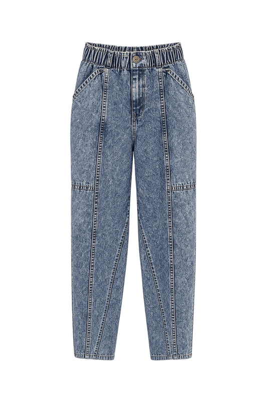 1990s Faded Light Blue Denim Pants - Front View