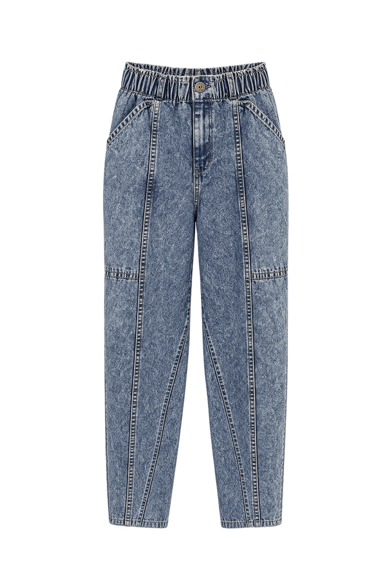 1990s Faded Light Blue Denim Pants - Front View