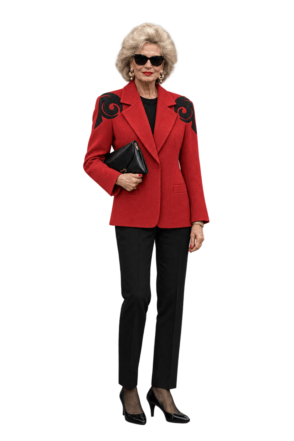 1980s Bright Red Wool-Like Jacket - Model