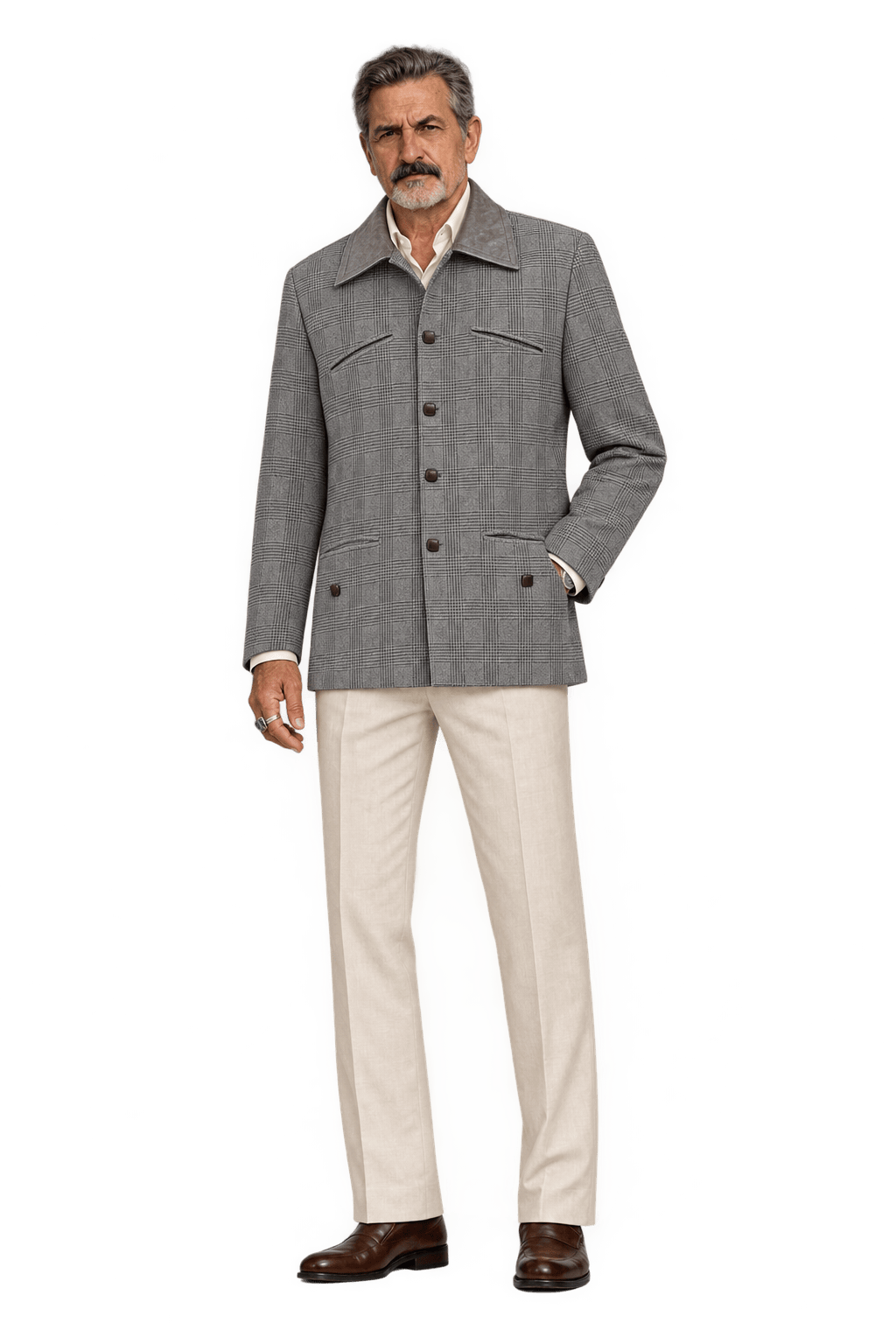 1980s Gray Woven Jacket - Model